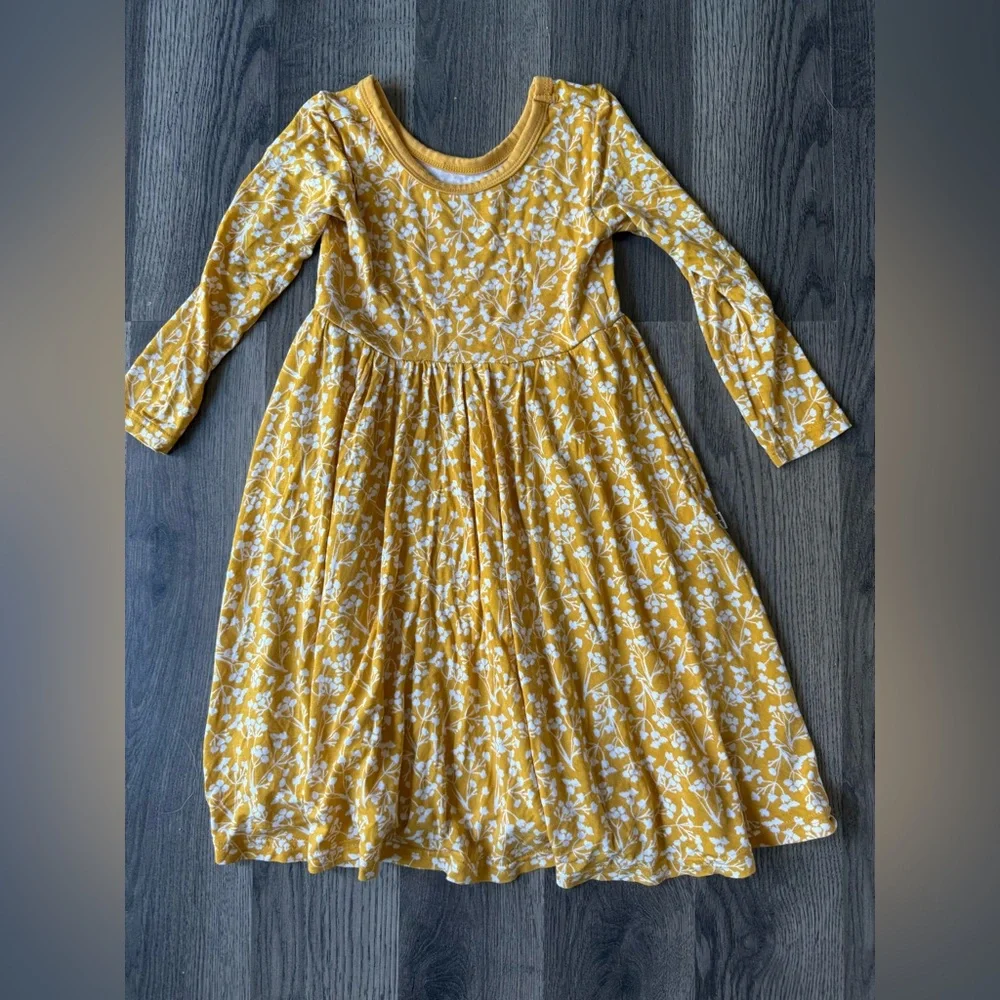 Little sleepies golden poppies long sleeve dress